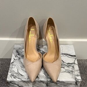 Lulu's Cream Stiletto Heels with Pointed Toe